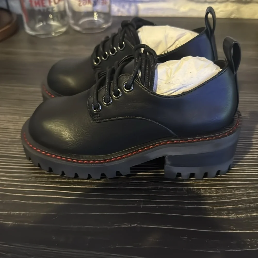 Black vegan leather dress shoes-Boys